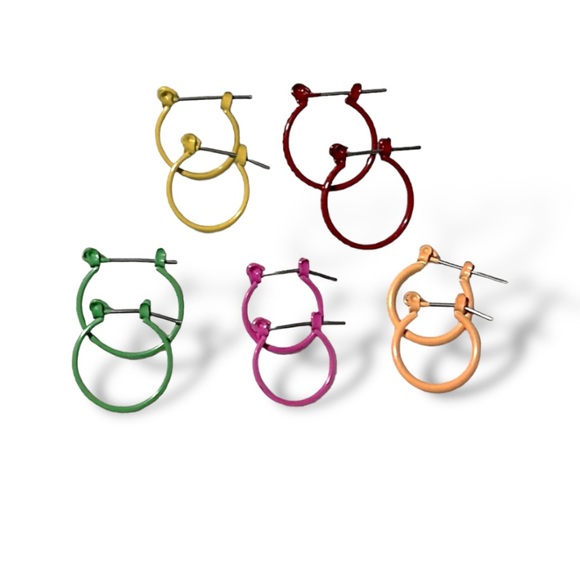 Bundle of 5 Pairs Small Hoop Earrings - Brand New - Picture 1 of 1